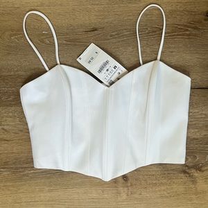 White Zara corset top